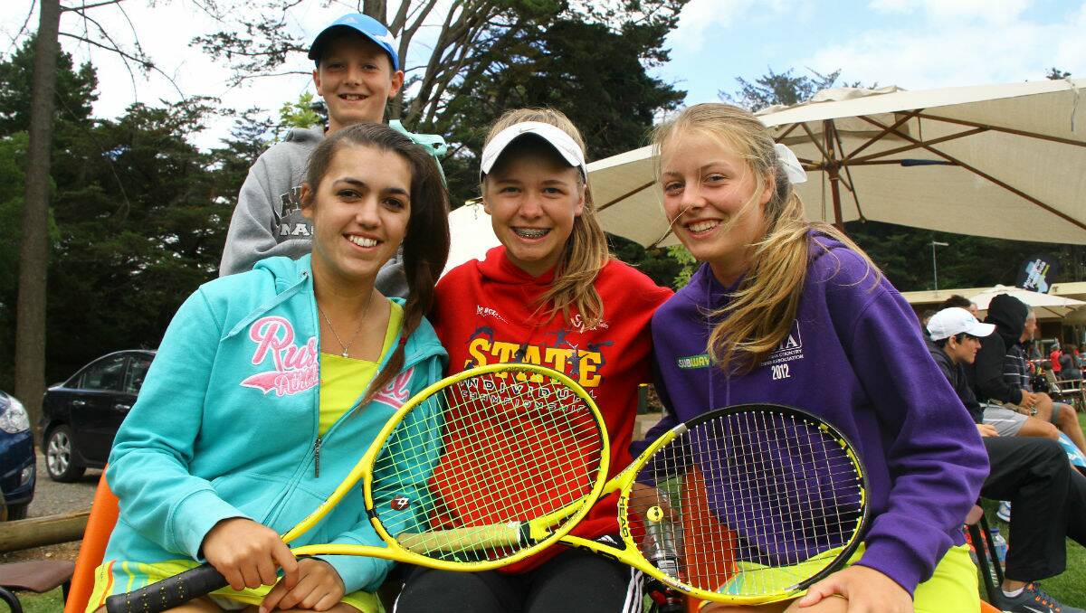 Will Gardner, back, with Kate Olofsson, Sheree Moore and Bridie Gardner at Creswick. PICTURE: TALITHA PRENDERGAST