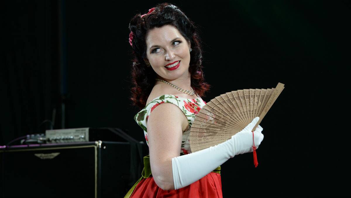 Miss Flirtatious Belle competing in the Miss Ballarat Beat Pinup pageant. PICTURE: KATE HEALY