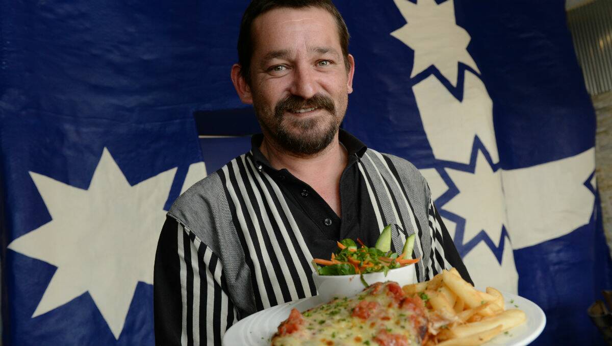 Eureka Stockade Hotel chef Jason Gratton gives diners an option, but prefers his parmas without ham. PICTURE: KATE HEALY