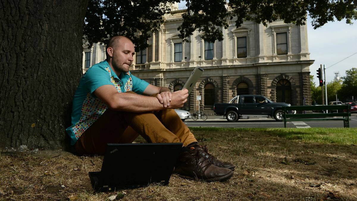Federation University student Jeremy Caunt has welcomed the plan for free wi-fi in the city. PICTURE: ADAM TRAFFORD