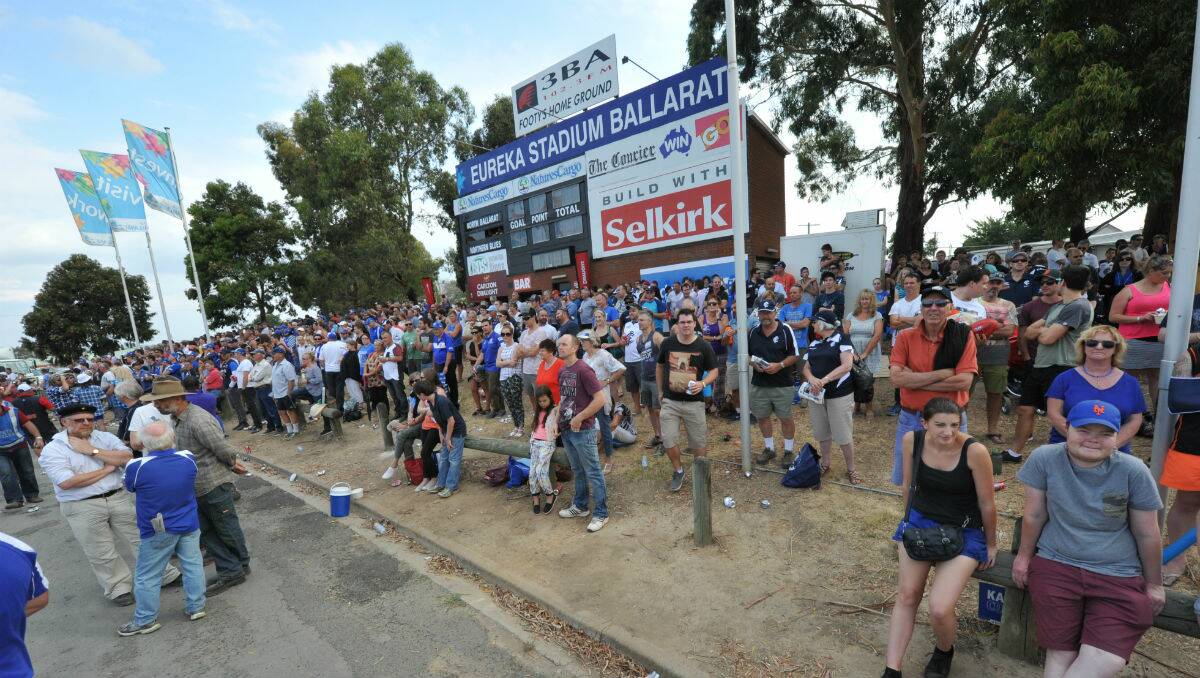 The crowd at Eureka Stadium for the clash between Carlton and North Melbourne. PICTURE: JEREMY BANNISTER