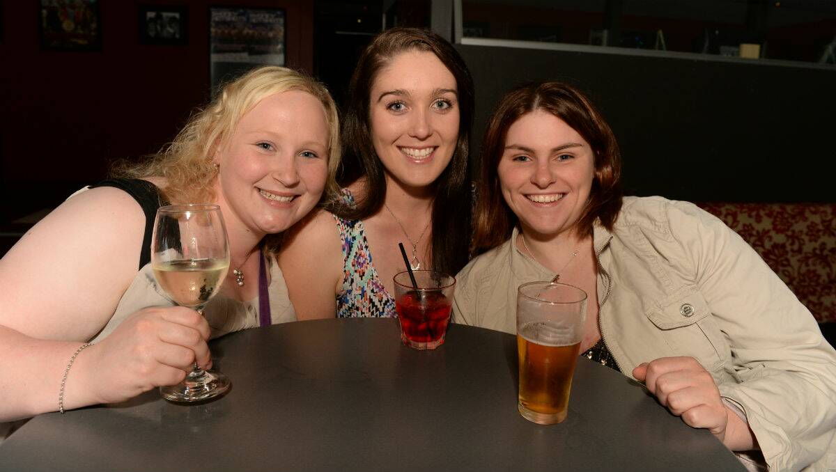 Tiarne Nunn, Robyn Stuart and Melissa Armstrong at the Sydney Hotshots show in Ballarat. PICTURE: KATE HEALY