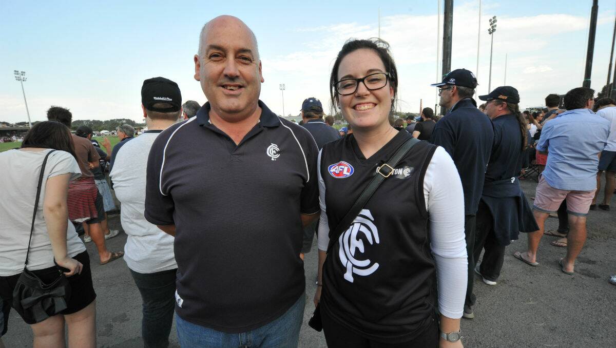 Tony and Caitlin Smith at Eureka Stadium. PICTURE: JEREMY BANNISTER