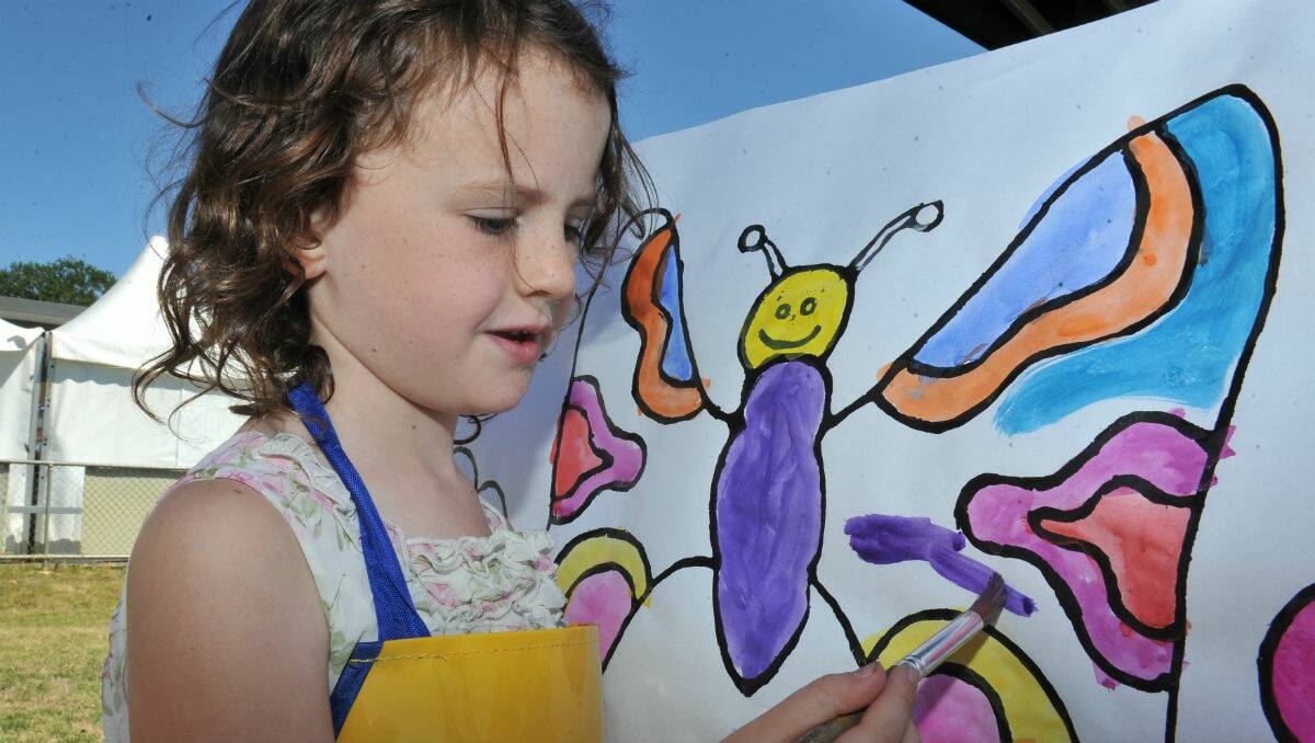 Lily Peacock, 6, at the Pyrenees Shire Australia Day celebration at Beaufort. PICTURE: LACHLAN BENCE