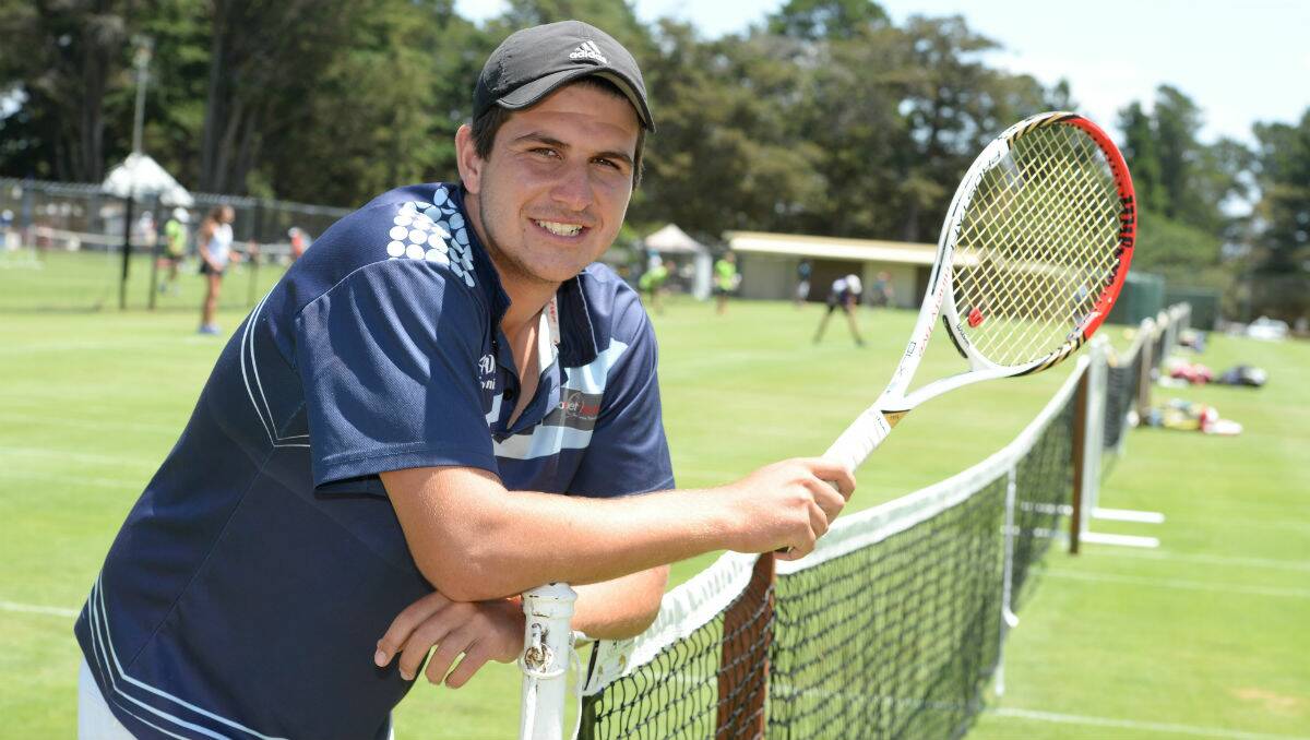 Adam Lasky from Geelong at the Tennis Championships in Creswick. PICTURE: KATE HEALY