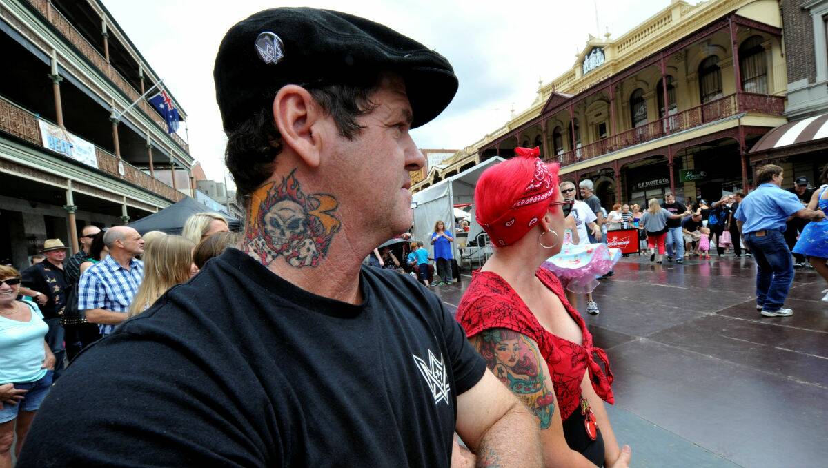 Kevin Bailey and Cherry Divine at the Ballarat Beat Rockabilly Festival. PICTURE: JEREMY BANNISTER
