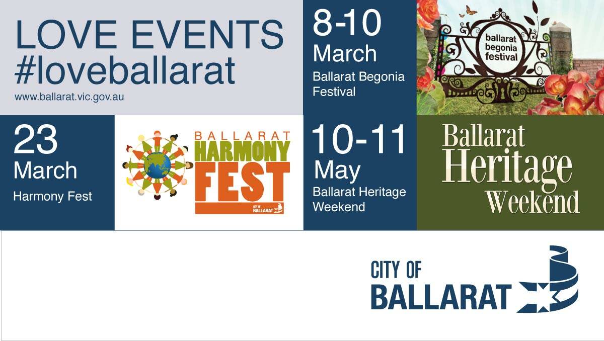 Upcoming events hosted by the City of Ballarat. PICTURE: ADVERTISEMENT