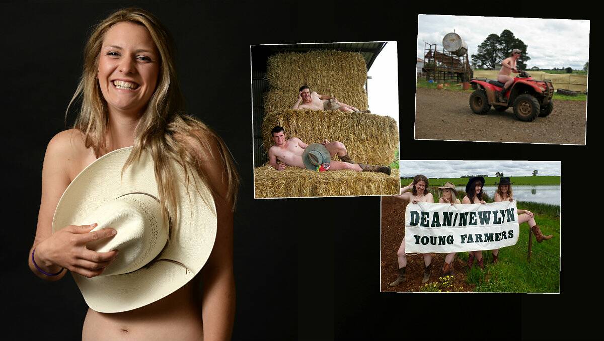 Cassandra Greenwood is one of eight young farmers getting nude to raise money for the CFA. PICTURE: ADAM TRAFFORD