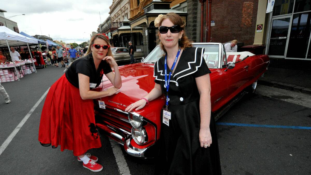 Narelle Fairweather and Belinda Price at the Ballarat Beat Rockabilly Festival. PICTURE: JEREMY BANNISTER