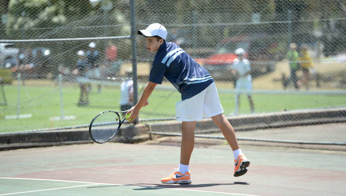 Josh McPhee from Barwon at the Tennis Championships in Creswick. PICTURE: KATE HEALY