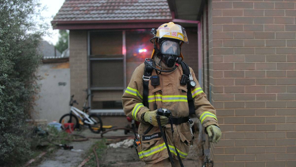 Firefighters had to wear breathing apparatus while extinguishing a fire at California Gully this week. Pic: Jodie Donnellan
