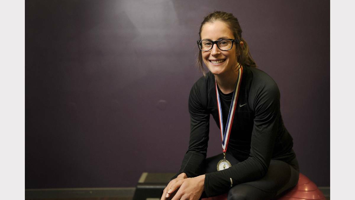 Ballarat distance runner Tracie Kaye won the women's event at the Great Ocean Road marathon, in only her second  maathon. Pic: Julie Whitelock