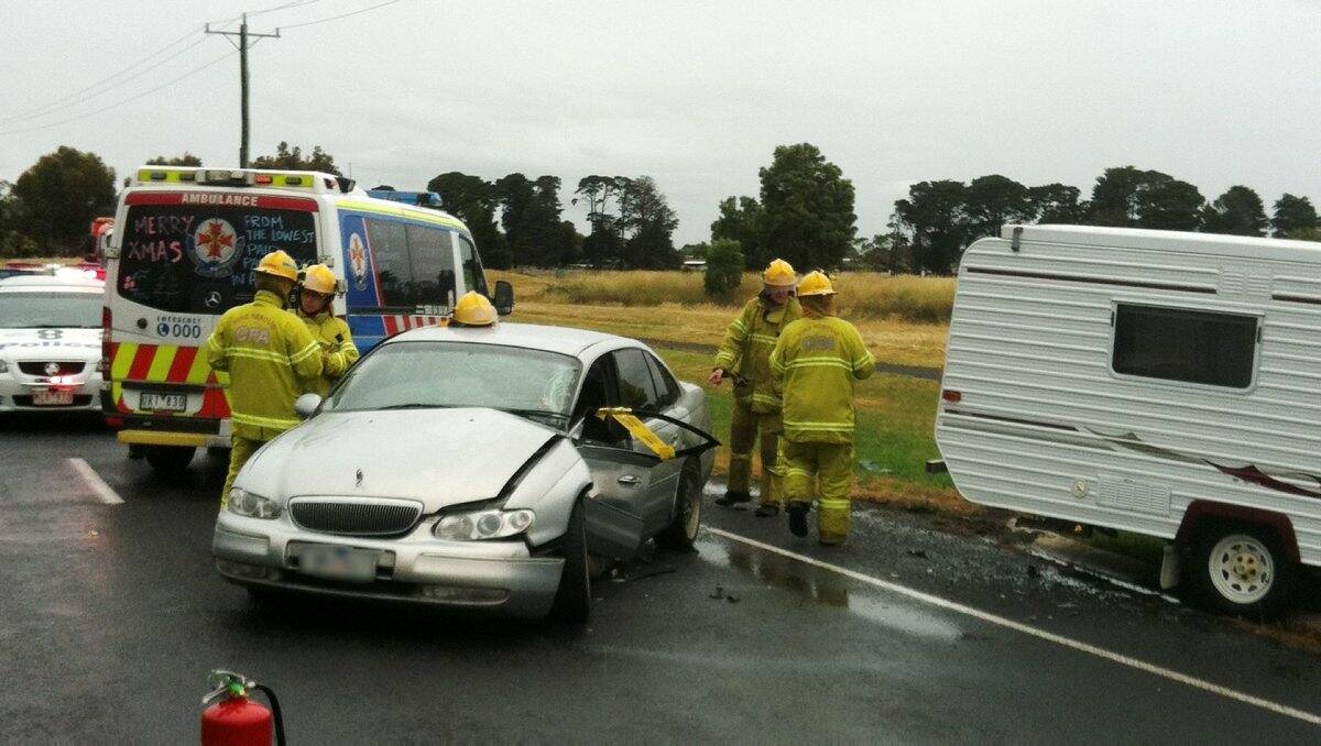 A woman was taken to hospital after a collision on Ring Road, Wendouree yesterday. PICTURE: MATTHEW DIXON
