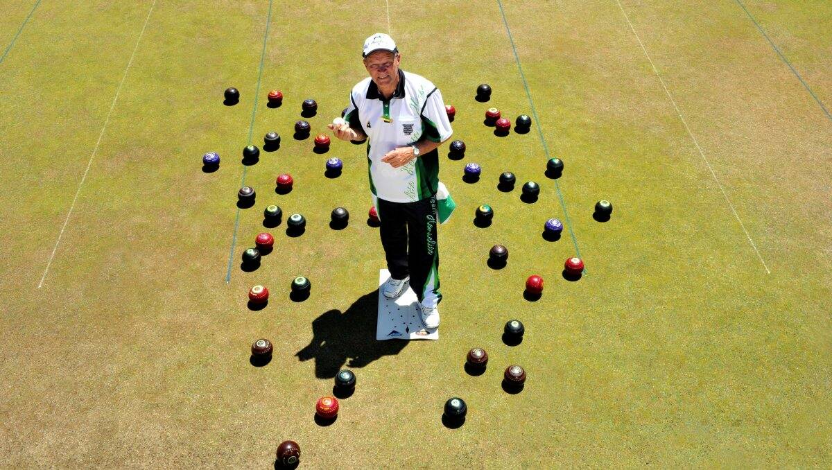 Frank Peniguel is aiming to play at 900 different lawn bowls clubs around Australia this year. PICTURE: JEREMY BANNISTER