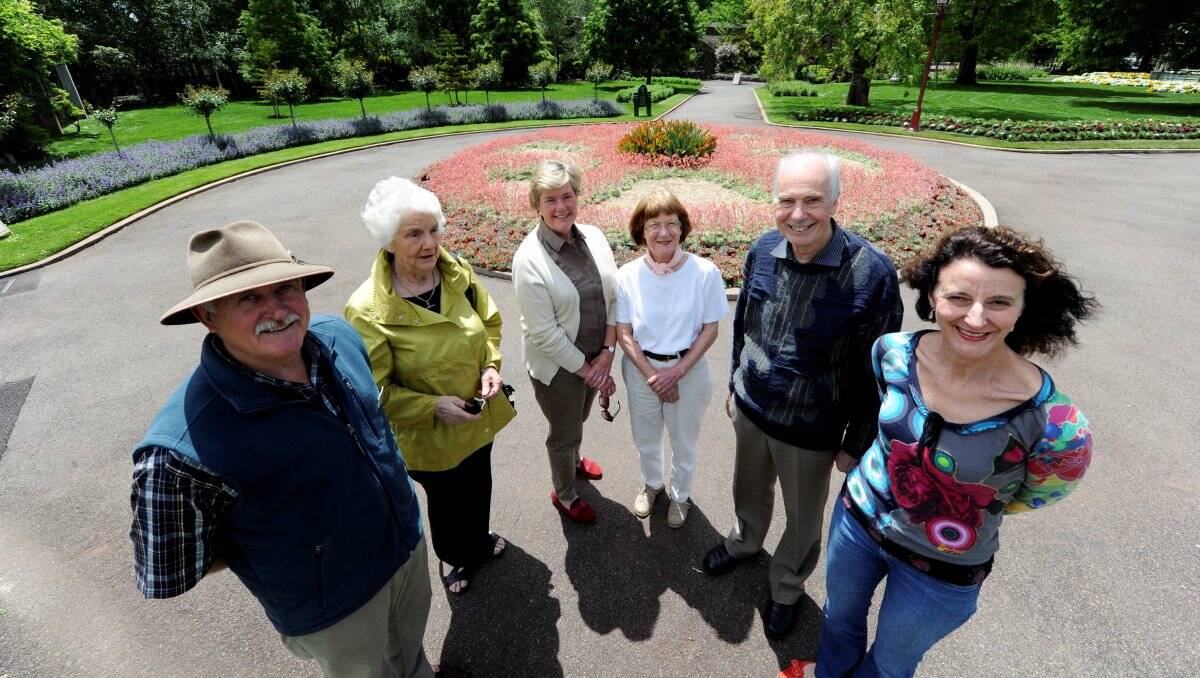 Concerned about budget cuts to the Ballarat Botanical Gardens and the Robert Clark Centre are, from left, Mike Sorrell (Friends of the Ballarat Botanical Gardens), Janet Cowles (Robert Clark family connection), Elizabeth Gilfillan (Friends of the Ballarat Botanical Gardens), Janice Marty (Ballarat Bonsai Society and Australian Plants Society), Bill Morrison (Cactus and Succulents Society and tennants group representative) and Jane Cowles (Robert Clark family connection). 