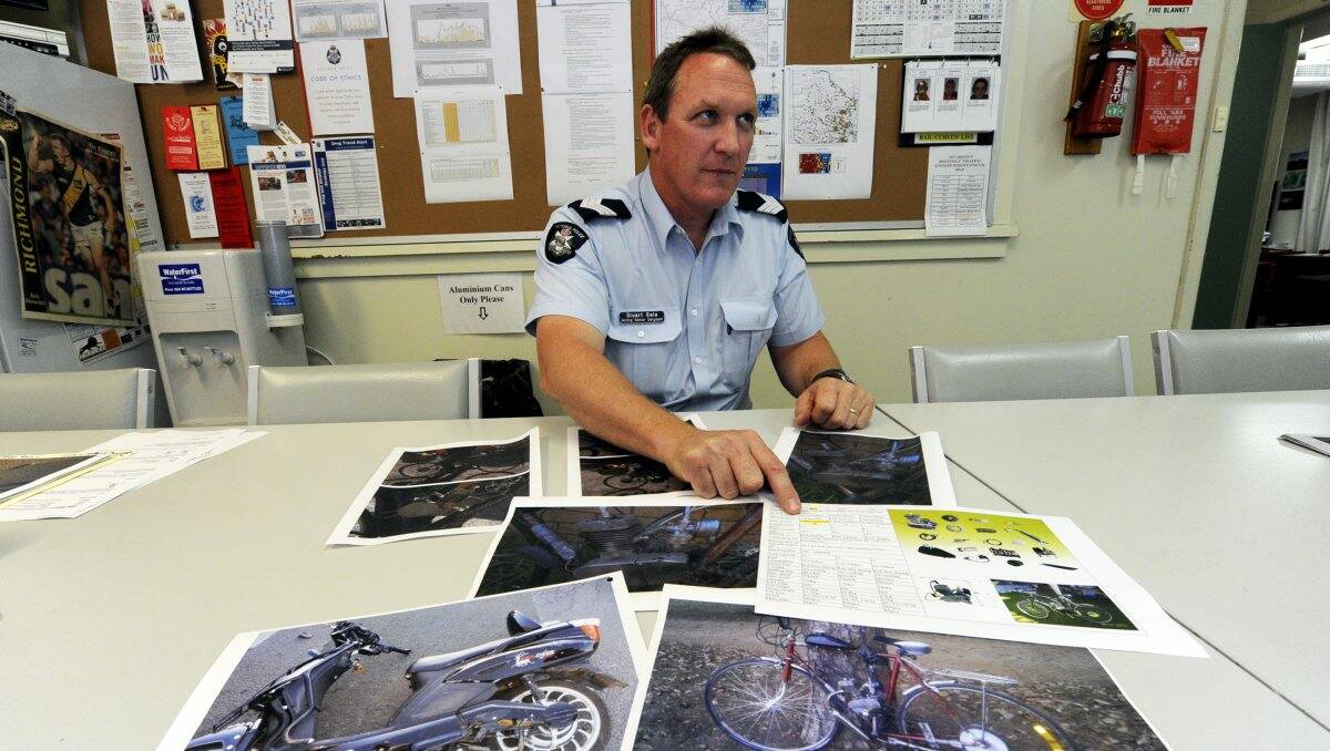 Ballarat Highway Patrol’s Acting Senior Sergeant Stuart Gale warns about the use of motorised bicycles.