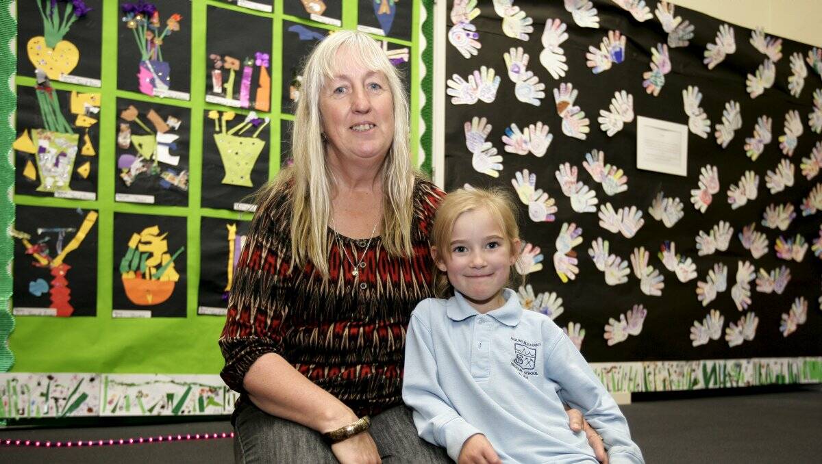 Annette Ward with granddaughter Tahlia Graham at Mt Pleasant Primary School’s grandparents’ day.