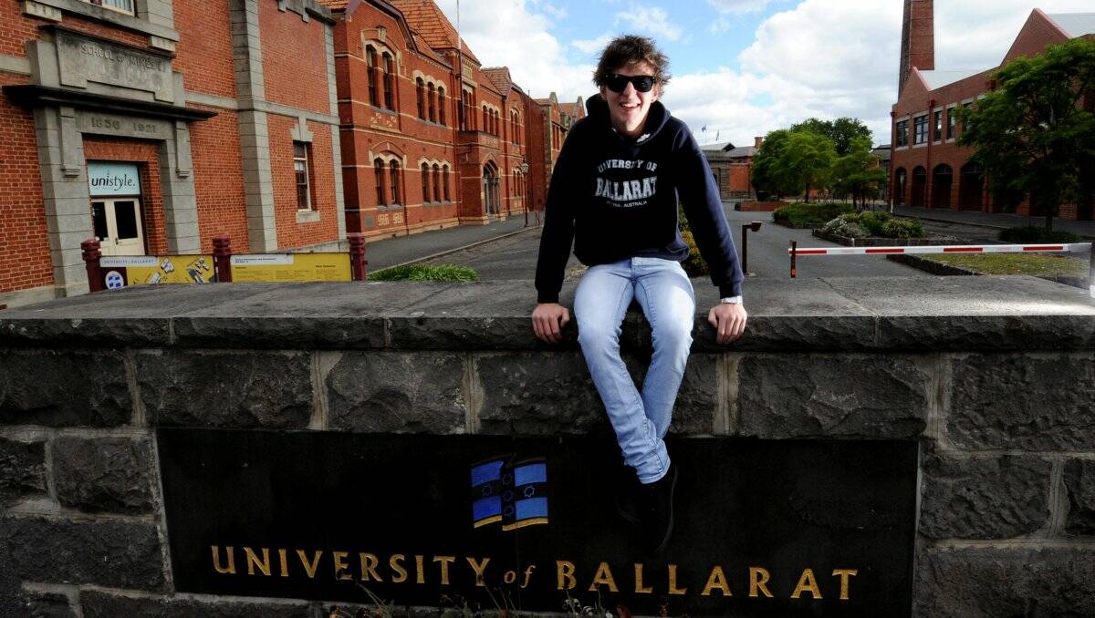 Teaching student Jay Brokenshow is studying in Ballarat because of the lower living costs. 