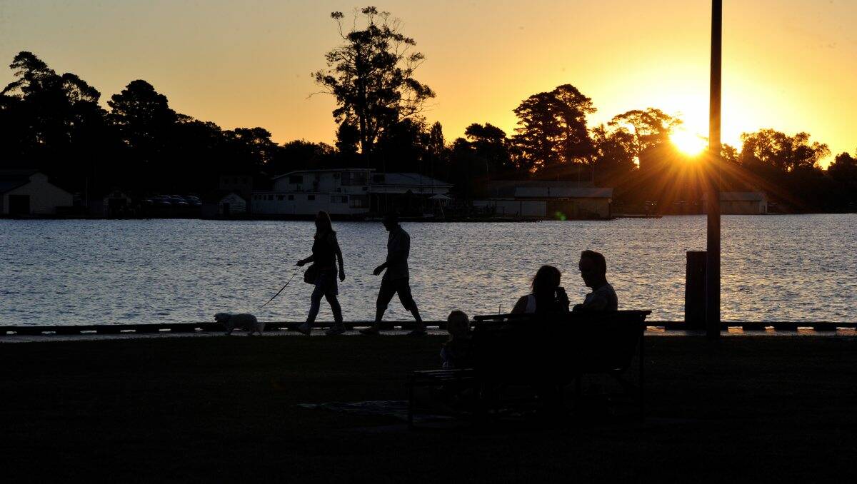 Ballarat residents at Lake Wendouree last night to watch the Australia Day fireworks display. PICTURE: JEREMY BANNISTER