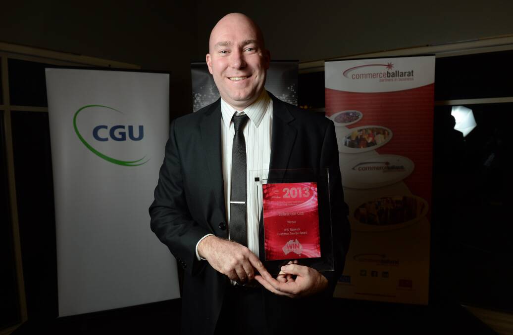 Ballarat Golf Club manager Michael Phillips, winner of The WIN Network Customer Service Award. PICTURE: ADAM TRAFFORD