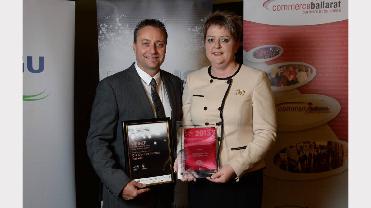 Rob and Karen McMaster from G.J Gardner Homes, winner Central Highlands Water Trade Business Award. PICTURE: ADAM TRAFFORD