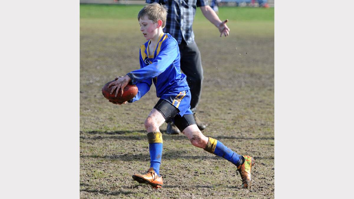 Learmonth's William Grills in the CHFL under-12 lighting premiership. PICTURE: JUSTIN WHITELOCK