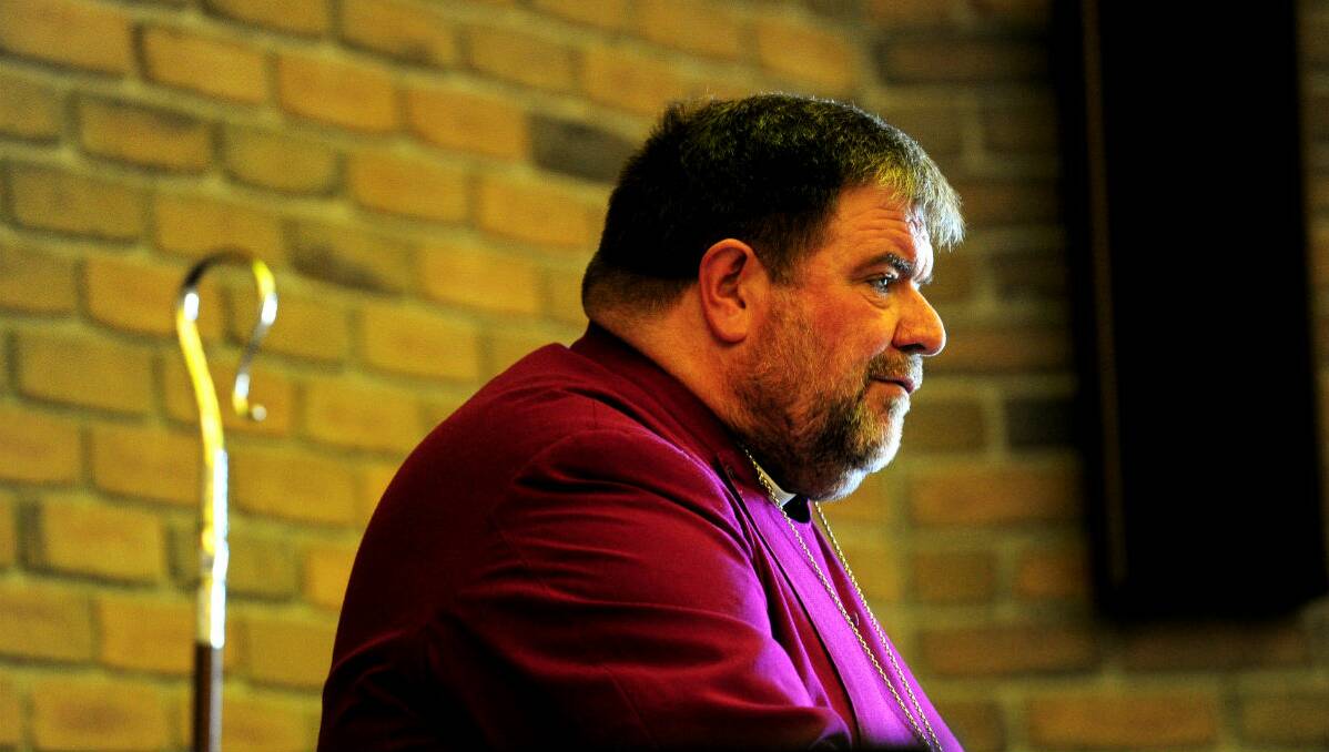 Bishop Garry Weatherill address the Anglican synod in Ballarat. PICTURE: Jeremy Bannister.