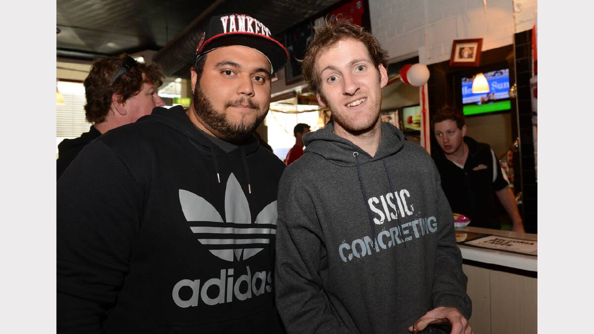 Tyson Nickels and Mark Connarty at JDs Sports Bar. PICTURE: ADAM TRAFFORD