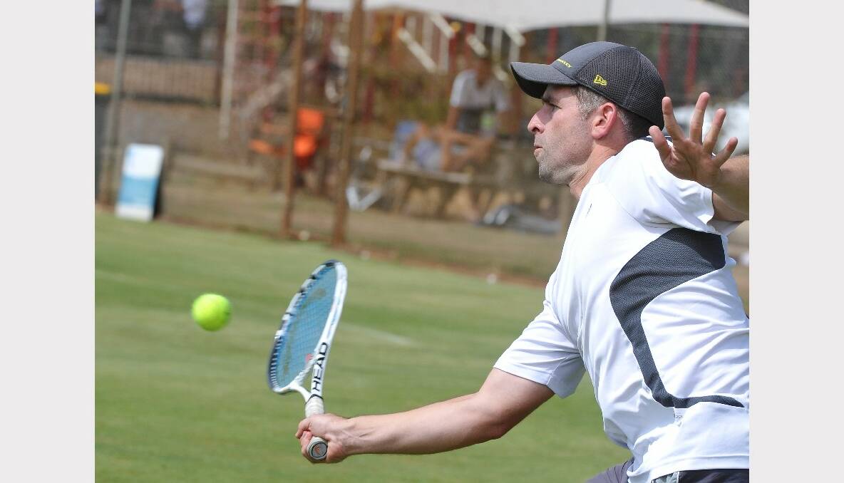 Mount Prospect tennis, A grade pennant. Kingston White's Greg Parry. PICTURE: LACHLAN BENCE