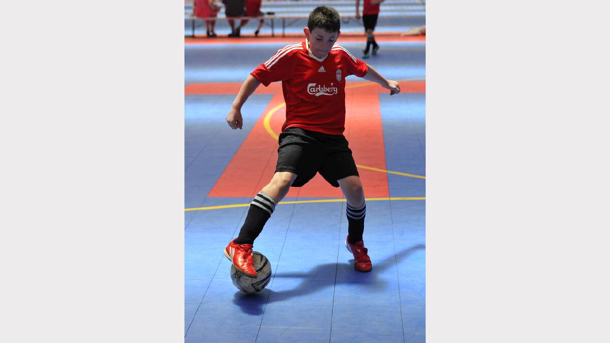 Sean Parini at the Futsal clinic. PICTURE: LACHLAN BENCE. 