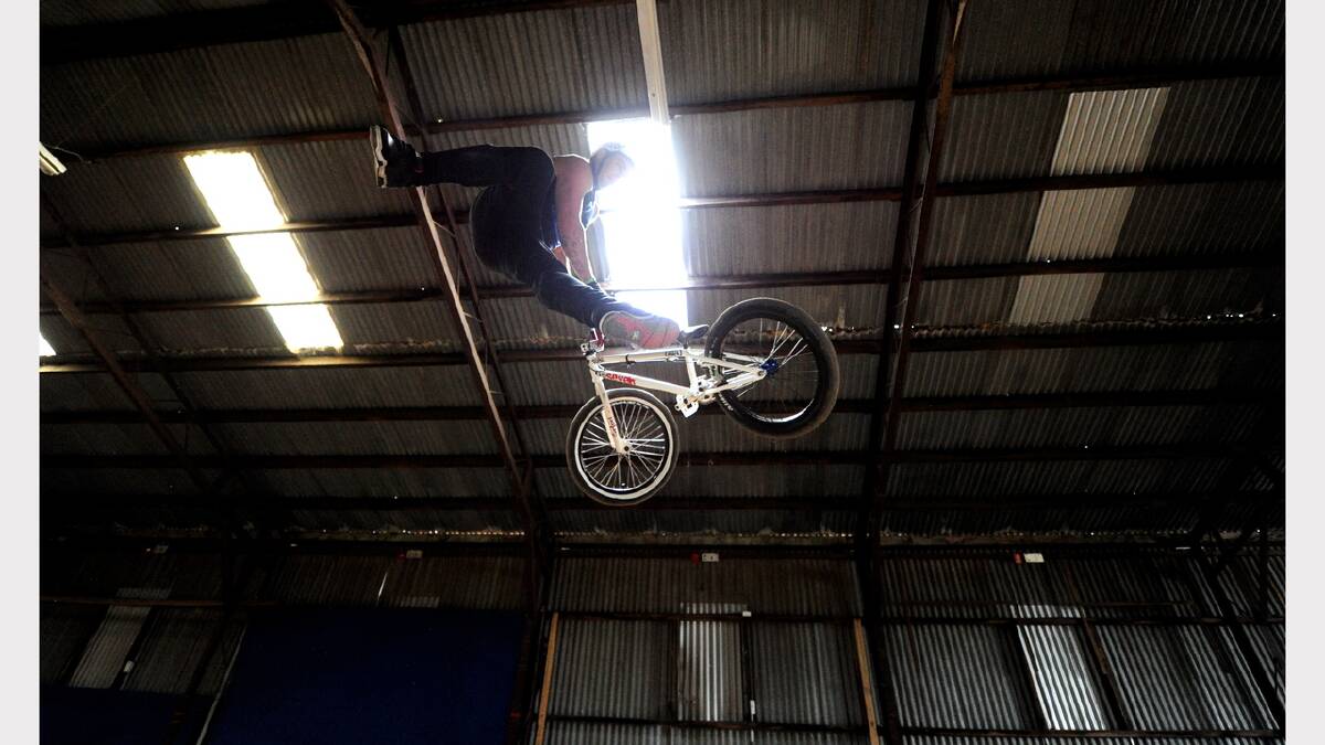Nick Merlo (Ballarat's Finest BMX) puts in some last minute practice jumps. PICTURE: JEREMY BANNISTER. 