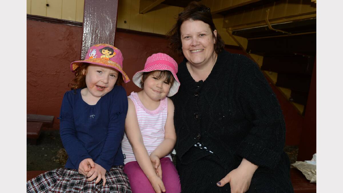 Eliana Watson, 4, Aleo Harris, 4, and Ngaive Harris of Ballarat. PICTURE: KATE HEALY. 