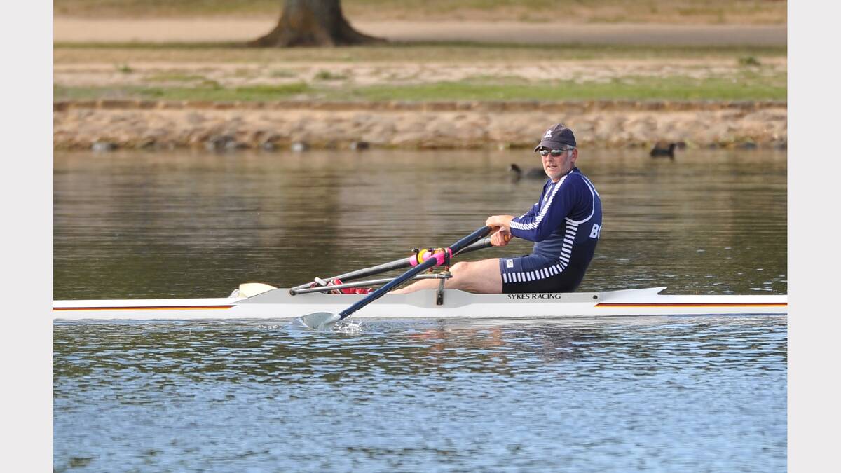 Ballarat Rowing Association Regatta. Male C grade single scull: Ballarat City's Tim Wise. PICTURE: LACHLAN BENCE
