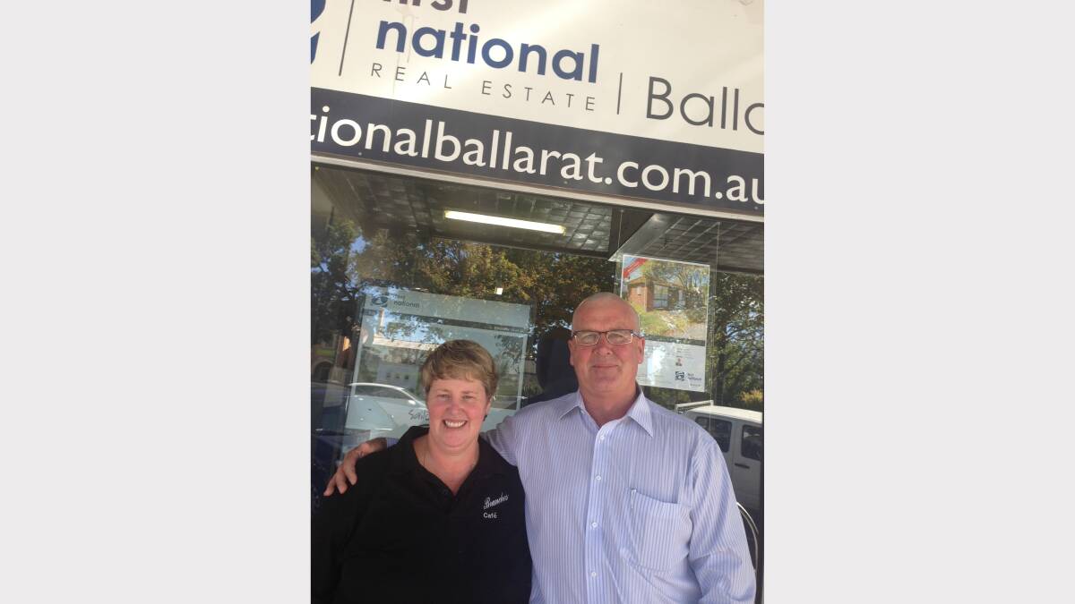 First National Ballarat's John Quick with Tracey Sheehan from Brunches' Cafe. 