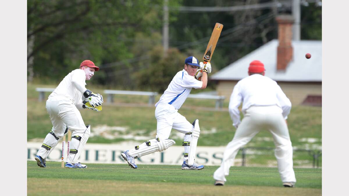 Cricket club firsts between Golden Point and Wendouree. Heath Pyke (Wen) and Steve O'Loughlin (GP). PICTURE: KATE HEALY. 