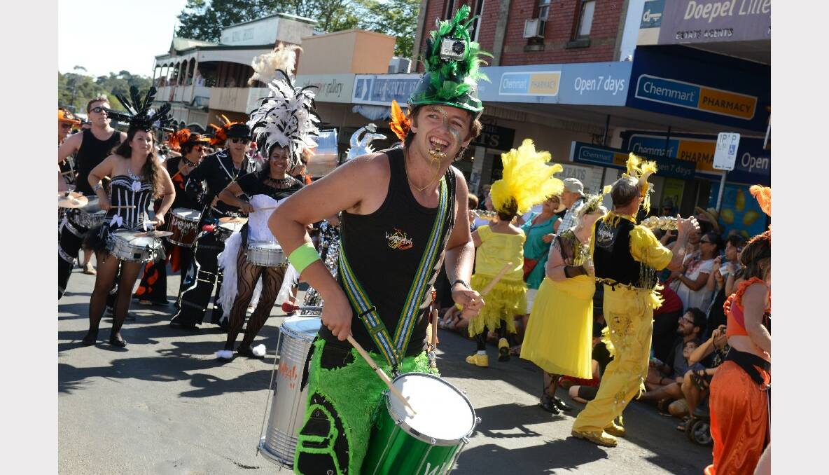 Ben Bowtell of Wasamba, Freo's Carnival Drummers. PICTURE: KATE HEALY