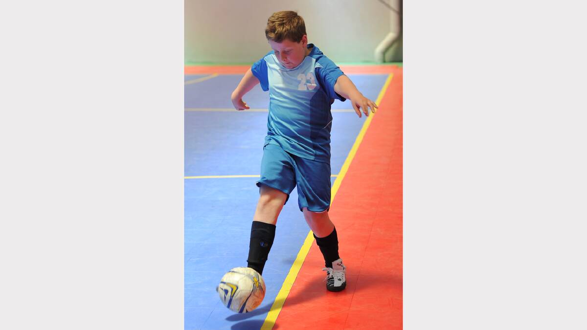 James McCahon at the Futsal clinic. PICTURE: LACHLAN BENCE.