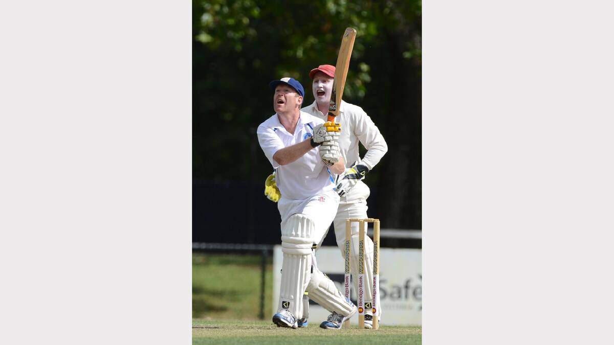 Cricket club firsts between Golden Point and Wendouree. Steve O'Loughlin (GP) and Heath Pyke (Wen). PICTURE: KATE HEALY. 