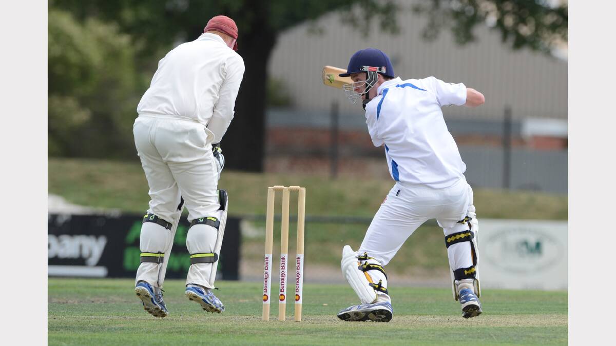 Cricket club firsts between Golden Point and Wendouree. Heath Pyke (Wen) and Daniel White (GP). PICTURE: KATE HEALY. 