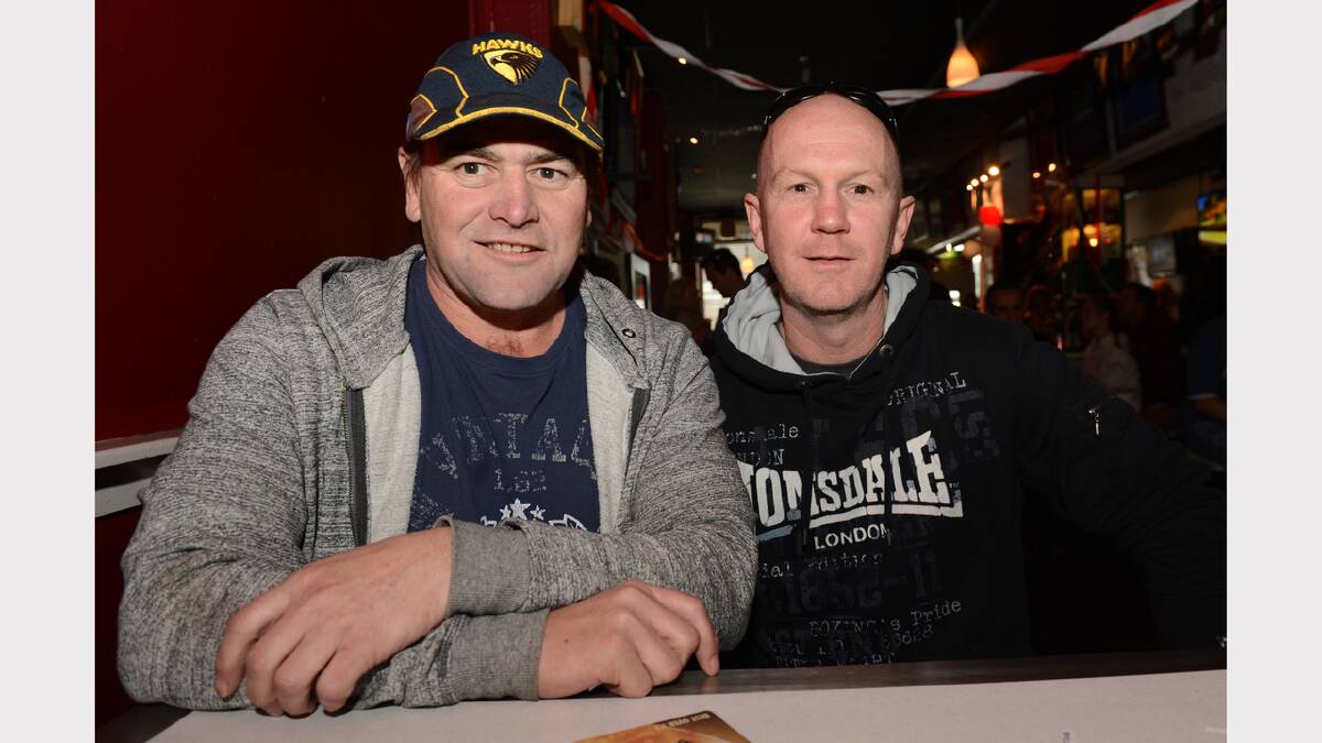 South Australians Ken Anderson and Craig McCowat at JDs Sports Bar. PICTURE: ADAM TRAFFORD