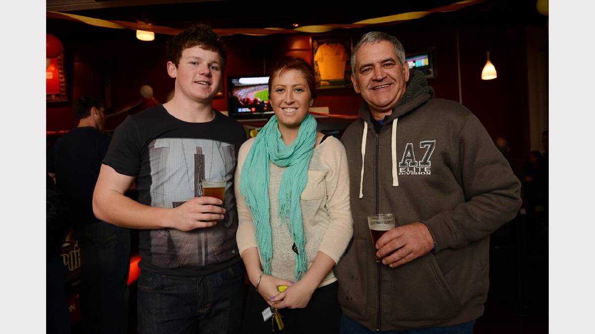 Scott Smith, Jess Symons and Greg Andrew at JDs Sports Bar. PICTURE: ADAM TRAFFORD