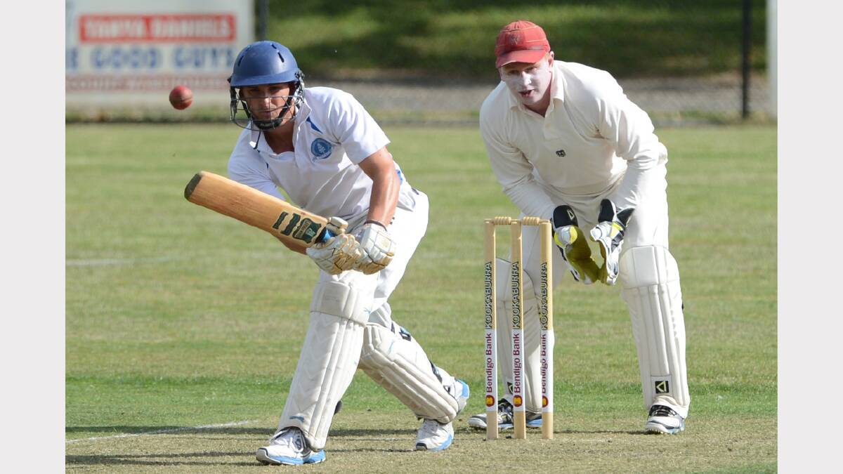 Cricket club firsts between Golden Point and Wendouree. Daniel Tung (GP) and Heath Pyke (Wen). PICTURE: KATE HEALY. 