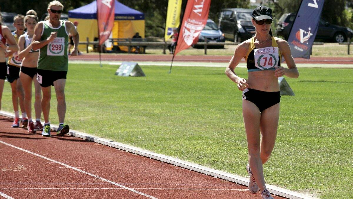 Kelly Ruddick in the women's 5000-metre walk open.