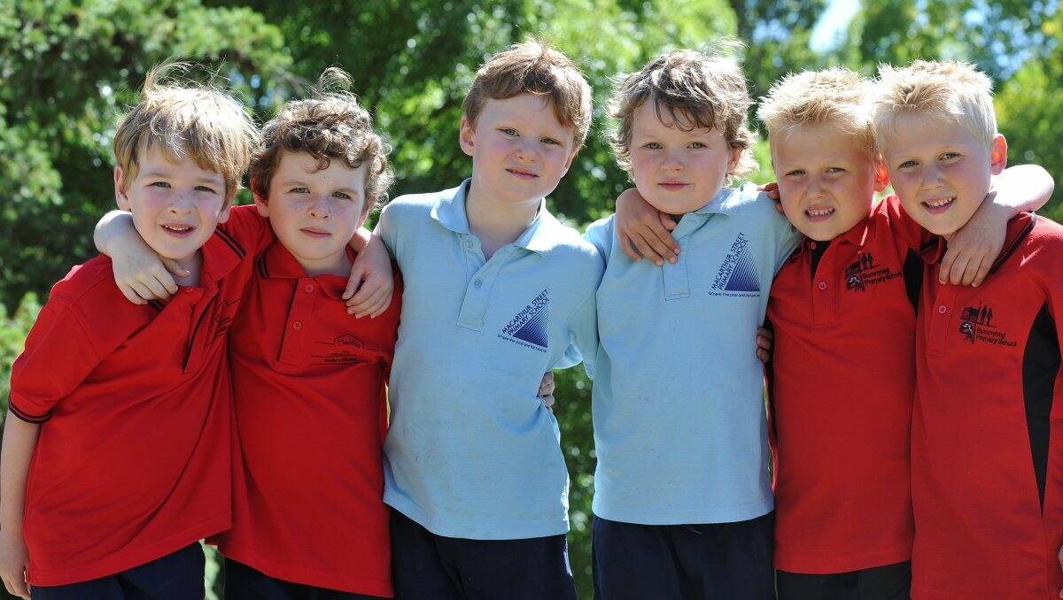 Hamish and Curtis Mansell, Blair and Shannon Macdonald and Jacob and Matthew Collum are all starting school next week.