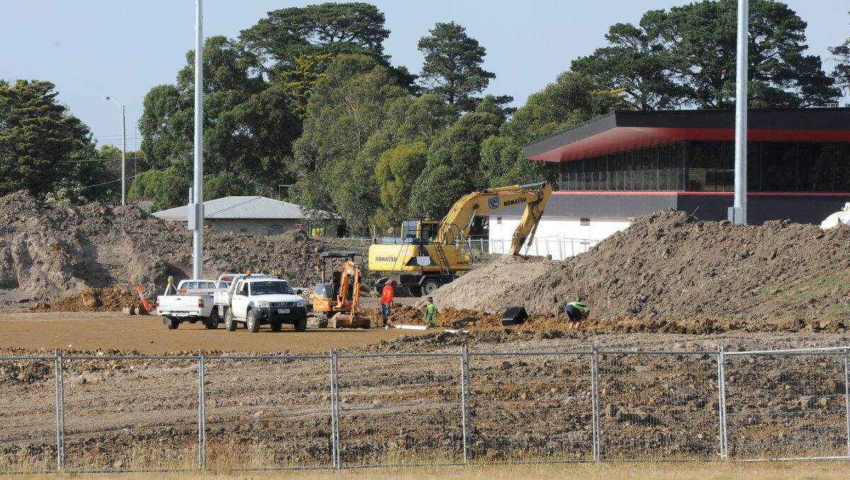 Construction works continue on the Ballarat Regional Soccer Facility.