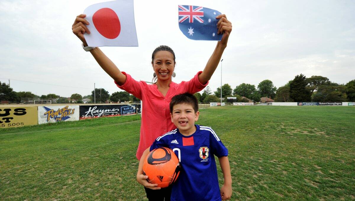 Koko and her son Taishin Purdy are excited at the possibility of the Japanese soccer team coming to Ballarat in the lead-up to the 2015 Asian Football Confederation Asian Cup pre-competition camp.