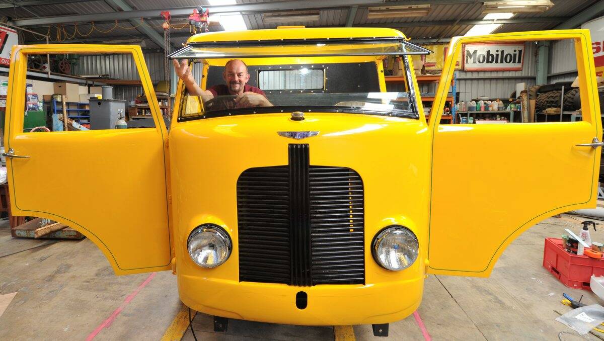 Warren Harris and his rare 1949 Commer Karrier will be part of Clunes’ annual Historic Vehicle Show. 