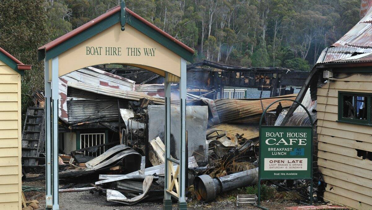 The Boat House Cafe which was destroyed by fire at the weekend.