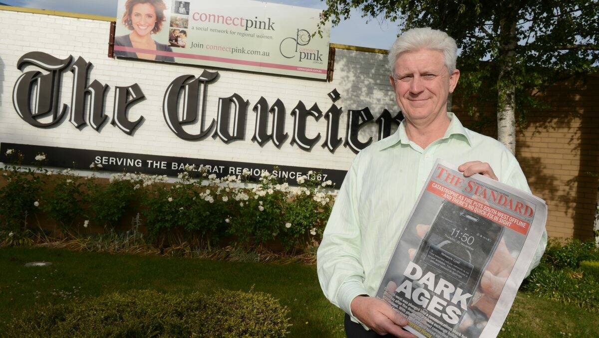 The Warrnambool Standard was produced at The Courier's office in Ballarat after the Telstra fire. PICTURE: KATE HEALY
