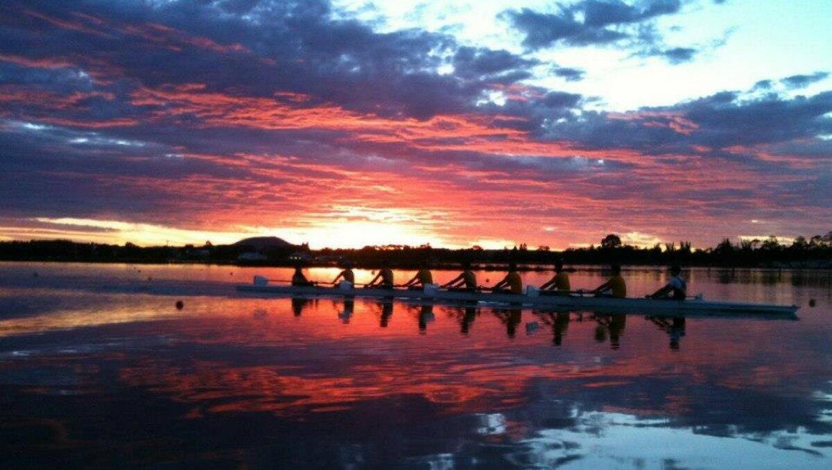 Matt Haberfield’s photo of an early-morning training session on Lake Wendouree.